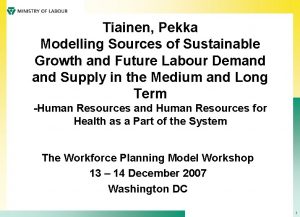 Tiainen Pekka Modelling Sources of Sustainable Growth and