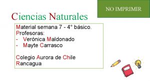 Ciencias Naturales Material semana 7 4 bsico Profesoras