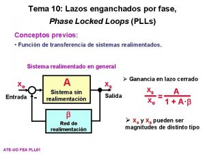 Tema 10 Lazos enganchados por fase Phase Locked