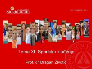 www singidunum ac rs Tema XI Sportsko klaenje