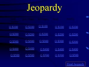 Jeopardy Inca Empire South America Aztec Empire Q