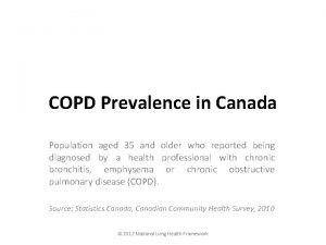 COPD Prevalence in Canada Population aged 35 and