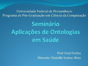 Universidade Federal de Pernambuco Programa de PsGraduao em