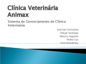 Clnica Veterinria Animax Sistema de Gerenciamento de Clnica