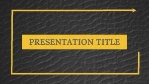 PRESENTATION TITLE PRESENTATION TITLE Presentation subtitle SECTION 3