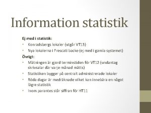 Information statistik Ej med i statistik Konradsbergs lokaler