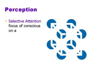 Perception Selective Attention focus of conscious on a