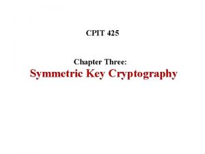 CPIT 425 Chapter Three Symmetric Key Cryptography Index