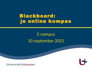 Blackboard je online kompas Ecampus 10 september 2021