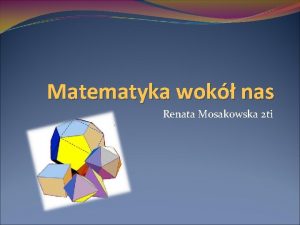 Matematyka wok nas Renata Mosakowska 2 ti Matematyka