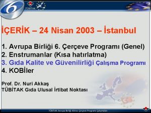 ERK 24 Nisan 2003 stanbul 1 Avrupa Birlii