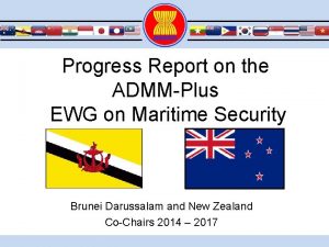 Progress Report on the ADMMPlus EWG on Maritime