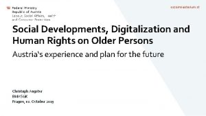 sozialministerium at Social Developments Digitalization and Human Rights