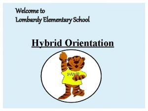 Welcome to Lombardy Elementary School Hybrid Orientation Agenda