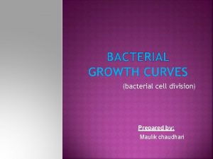 bacterial cell division Prepared by Maulik chaudhari Bacteria