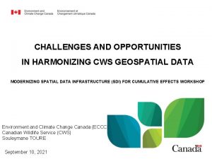 CHALLENGES AND OPPORTUNITIES IN HARMONIZING CWS GEOSPATIAL DATA