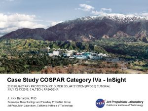 Case Study COSPAR Category IVa In Sight 2018