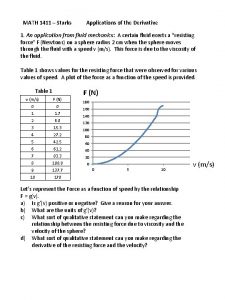 MATH 1411 Starks Applications of the Derivative 1