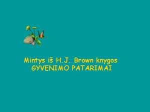 Mintys i H J Brown knygos GYVENIMO PATARIMAI