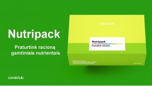 Nutripack Praturtink racion gamtiniais nutrientais savijauta ivaizda oda