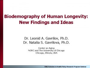 Biodemography of Human Longevity New Findings and Ideas