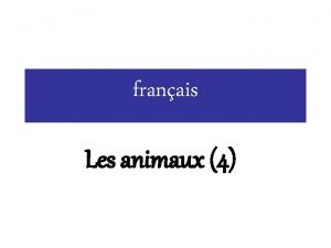 franais Les animaux 4 j ai nous avons