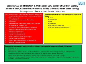 Crawley CCG and Horsham Mid Sussex CCG Surrey