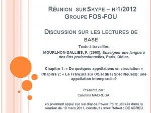 RUNION SUR SKYPE N 12012 GROUPE FOSFOU DISCUSSION