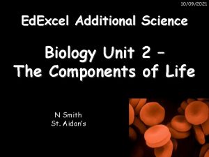 10092021 Ed Excel Additional Science Biology Unit The