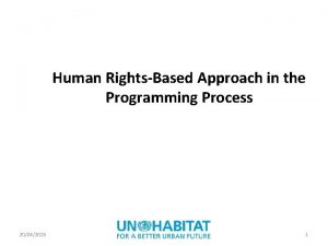 Human RightsBased Approach in the Programming Process 20042015