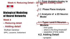 3 1 From HodgkinHuxley to Week 4 Reducing