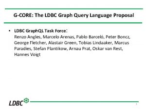 GCORE The LDBC Graph Query Language Proposal LDBC