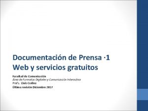 Documentacin de Prensa 1 Web y servicios gratuitos