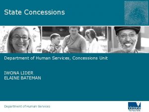 State Concessions Department of Human Services Concessions Unit