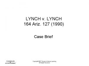 LYNCH v LYNCH 164 Ariz 127 1990 Case