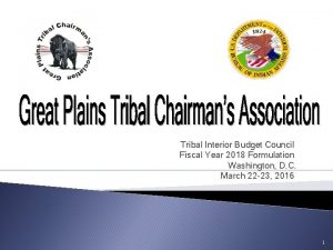 Tribal Interior Budget Council Fiscal Year 2018 Formulation
