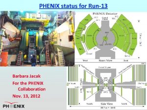 PHENIX status for Run13 Barbara Jacak For the