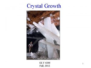 Crystal Growth GLY 4200 Fall 2012 1 Mineral