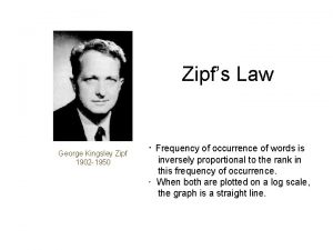 Zipfs Law George Kingsley Zipf 1902 1950 Frequency