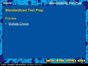 Waste Standardized Test Prep Preview Multiple Choice Standardized