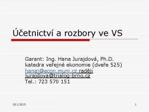 etnictv a rozbory ve VS Garant Ing Hana