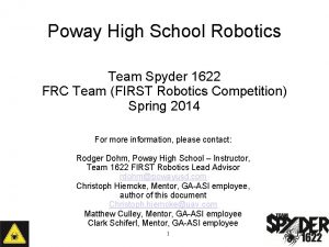 Poway High School Robotics Team Spyder 1622 FRC