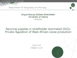 Ringvorlesung Globale Gterketten University of Vienna 08 06