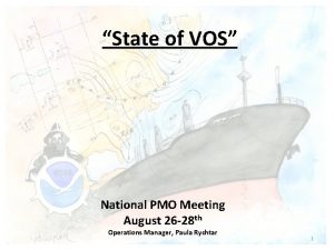 State of VOS National PMO Meeting August 26