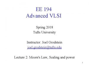EE 194 Advanced VLSI Spring 2018 Tufts University