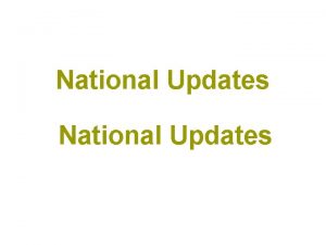 National Updates National Updates Resettlement and Basic Services