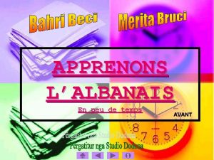 APPRENONS LALBANAIS En peu de temps AVANT n