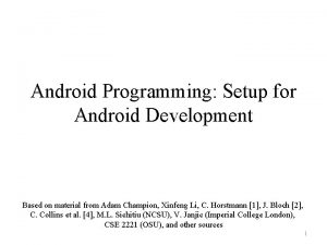 Android Programming Setup for Android Development Based on