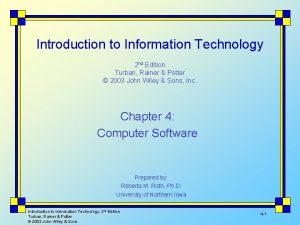 Introduction to Information Technology 2 nd Edition Turban