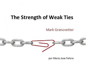 The Strength of Weak Ties Mark Granovetter por